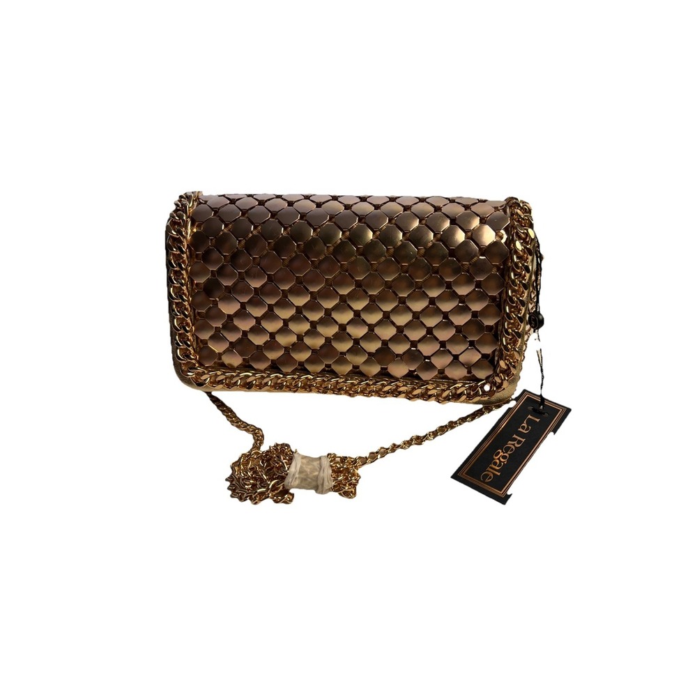 la regale clutch Cross Body Bag Purse Gold Diamonds Chain Preppy Wedding Prom